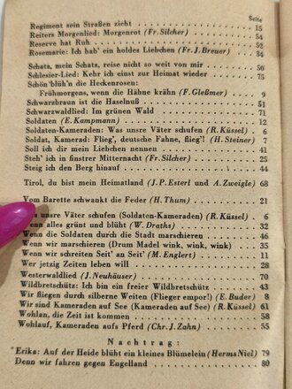 Das neue Soldaten-Liederbuch, Textbuch mit Melodien 2 stimmig, Heft 1, 80 Seiten, gebraucht