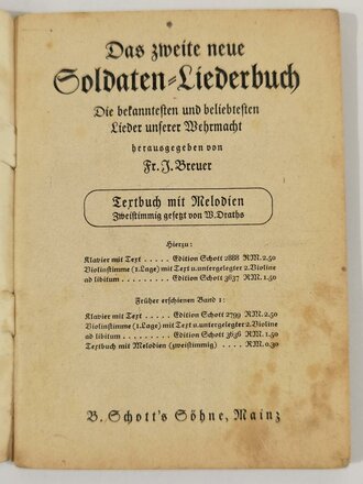 Das zweite neue Soldaten Liederbuch - Textbuch mit...