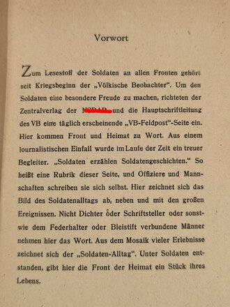 "VB-Feldpost - Soldaten Alltag 1.Folge", 1944, 96 Seiten, gebraucht