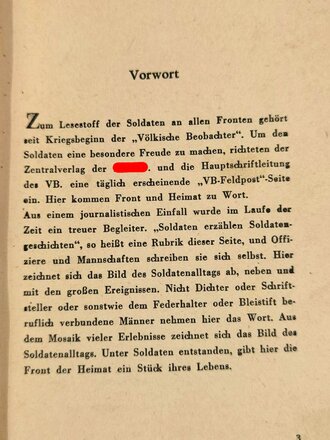 "VB-Feldpost - Im Angriff und im Biwak 2.Folge", 1943, 95 Seiten, gebraucht