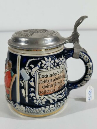 Erinnerungskrug 0,5 Liter "5.Batterie Art.Rgt.Nbg. Weihnachten 1934 ". Unbeschädigt, gebraucht