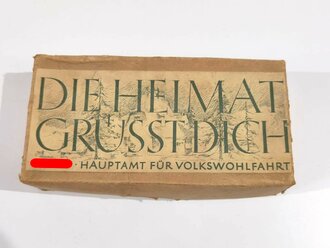 Pappschachtel "Die Heimat grüsst dich NSDAP Hauptamt für Volkswohlfahrt" Ungereinigt 5 x 10 x 20cm