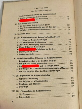 "Spaten und Ähre. Das Handbuch der deutschen Jugend im Reichsarbeitsdienst", 288 Seiten, 1938, gebraucht, DIN A5