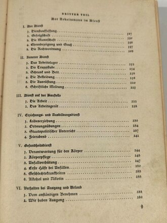 "Spaten und Ähre. Das Handbuch der deutschen Jugend im Reichsarbeitsdienst", 288 Seiten, 1938, gebraucht, DIN A5