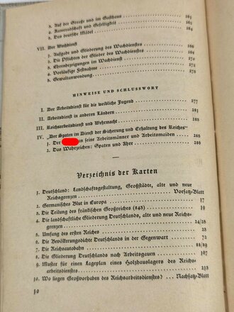"Spaten und Ähre. Das Handbuch der deutschen Jugend im Reichsarbeitsdienst", 288 Seiten, 1938, gebraucht, DIN A5
