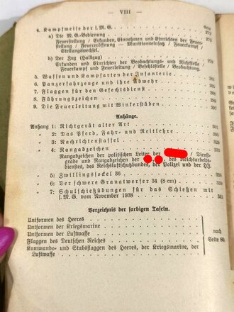 "Der Dienstunterricht im Heere" Ausgabe für den Schützen der MG Kompanie. Komplett, 346 Seiten, stark gebraucht, erste Seite fehlt