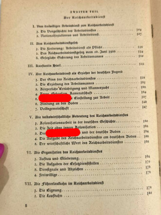 "Spaten und Ähre. Das Handbuch der deutschen Jugend im Reichsarbeitsdienst", 288 Seiten, 1938, gebraucht, DIN A5