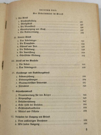 "Spaten und Ähre. Das Handbuch der deutschen Jugend im Reichsarbeitsdienst", 288 Seiten, 1938, gebraucht, DIN A5