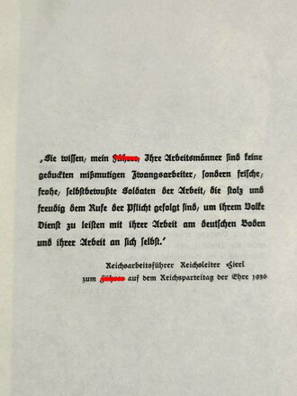 "Jahrbuch des Reichsarbeitsdienstes 1936", 113 Seiten, über DIN A5, gebraucht