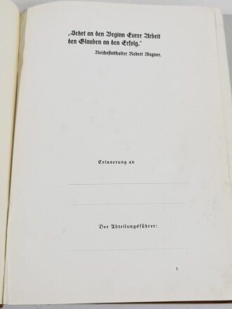 "Grenzland Baden - Spaten zur Hand" XXVII Gau Baden, datiert 1939, 340 Seiten, über DIN A5