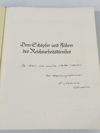 "Unser Arbeitsgau 28-Franken" mit persönlicher Widmung, datiert 1935, 454 Seiten