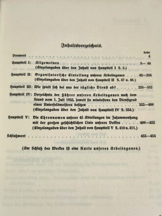 "Unser Arbeitsgau 28-Franken" mit persönlicher Widmung, datiert 1935, 454 Seiten