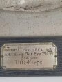 Wandrelief im Holzrahmen " Zur Erinnerung a.d. 1. Komp. Infanterie Ers. Btl. 57 gew. vom Uffz.Korps" Ungereinigt, Maße des Rahmen 25 x 31cm