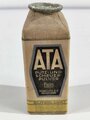 "ATA Putz- und Scheuerpulver"  aus Pappe, Höhe 14cm, Preis in Reichsmark, ungeöffnet