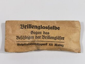 Packung "Brillenglassalbe" Wehrmacht....