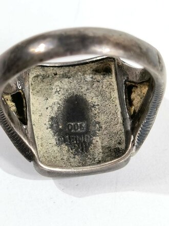 Fingerring aus "900" Silber, Innen graviert " Polarfeldzug 1939" stark getragenes Stück
