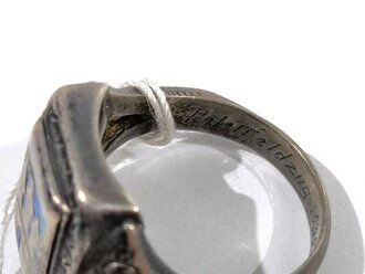 Fingerring aus "900" Silber, Innen graviert " Polarfeldzug 1939" stark getragenes Stück