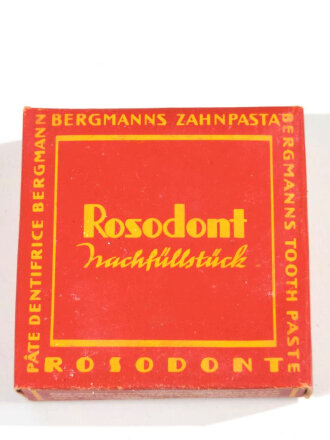 Ungeöffnete Packung "Rosodont" Zahnpulver, ungeöffnet, Preis in Reichsmark, sie erhalten ein ( 1 ) Stück aus der originalen Umverpackung