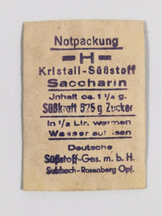 1 1/2 Gramm Süßstoff Saccarin " Notpackung!"