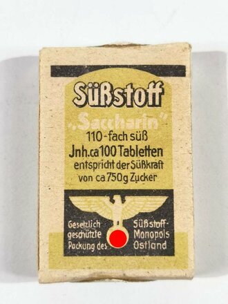 Pack Süßstoff Saccarin " Süßstoff Monopol Ostland"