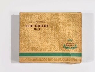 Schachtel Zigaretten " Echt Orient" mit Inhalt, Steuerbanderole mit Hakenkreuz