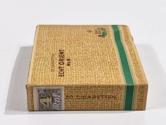 Schachtel Zigaretten " Echt Orient" mit Inhalt, Steuerbanderole mit Hakenkreuz