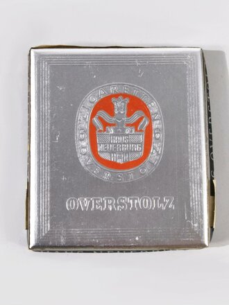 Schachtel Zigaretten " Overstolz" mit Inhalt, Steuerbanderole mit Hakenkreuz