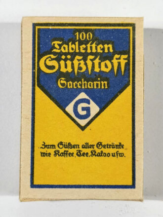 Pack "100 Tabletten Süßstoff Saccarin" ungeöffnet. Ein ( 1 ) Stück aus der originalem Umverpackung