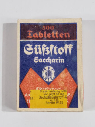 Pack "500 Tabletten Süßstoff Saccarin" ungeöffnet.