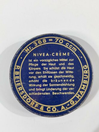 Blechdose " Nivea Creme" Preis in Reichsmark, Durchmesser 75mm