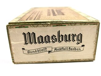 Kiste "Maasburg" Zigarren, etliche fehlen, Steuerbanderole mit Hakenkreuz