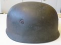 Stahlhelm Fallschirmjäger, Originallack, mit dem seltenen braunen Kinnriemen