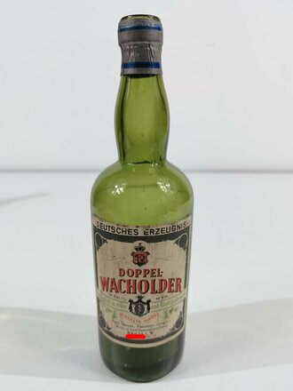 Leere Flasche " Doppel Wacholder" Deutsches Erzeugnis aus Bünde in Westfalen, Adolf Hitler Str.