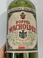 Leere Flasche " Doppel Wacholder" Deutsches Erzeugnis aus Bünde in Westfalen, Adolf Hitler Str.