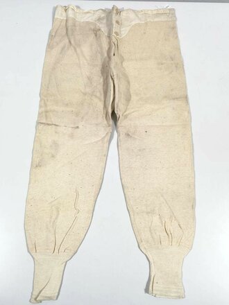 Lange Unterhose Wehrmacht mit Presspappeknöpfen, ungetragenes Stück, Bundweite: 88 cm