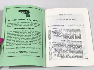 REPRODUKTION "Die Walther-Polizeipistolen PP u. PPK - Kal. 7,65mm ", 32 Seiten, falsch herum gebunden, DIN A6