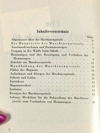 REPRODUKTION "Die Maschinenpistole 40 ", 21 Seiten, DIN A6