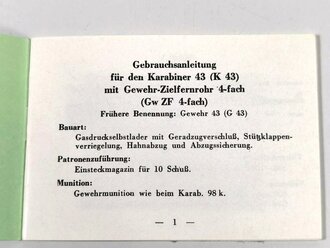 REPRODUKTION D 1865/2 "Karabiner 43 (K 43) mit...