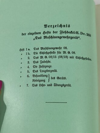 REPRODUKTION "Die Maschinengewehre 08/15 und 08/18 mit Schießgestellen" datiert 1935, 131 Seiten, DIN A5