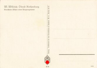 Willrichkarte "Oberst Rothenburg - Bewährter Füher eines Panzerregiments"