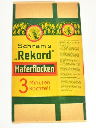 Verpackung "  Schram´s Rekord Haferflocken...