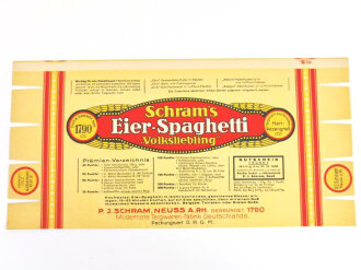 Verpackung " Schram´s Eier Spaghetti Volksliebling" unbenutztes Firmenmuster