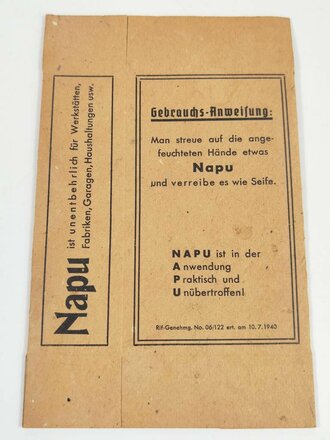 Verpackung "Napu" Handwaschmittel 1940,...