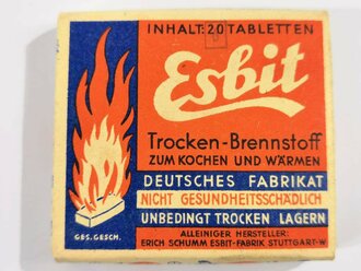 Pack " Esbit Trocken Brennstoff" Erich Schumm Stuttgart, ungeöffnet, sehr guter Zustand