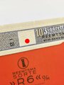 Schachtel Zigaretten "Reemtsma R6" ungeöffnet , Steuerbanderole mit Hakenkreuz, Eine ( 1 ) Schachtel aus der originalen Umverpackung