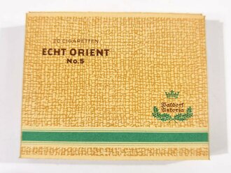 Schachtel Zigaretten "Echt Orient No.5" ungeöffnet , Steuerbanderole mit Hakenkreuz, Eine ( 1 ) Schachtel aus der originalen Umverpackung