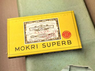 Schachtel Zigaretten " Mokri Superb" Neuwertig aus der originalen Umverpackung, Steuerbanderole mit Hakenkreuz. Sie erhalten ein ( 1 ) Stück