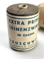 Rolle Gruschwitz Leinenzwirn Feldgrau Matt. Neuwertig, aus der originalen Umverpackung, diese datiert 1941. Sie erhalten ein ( 1 ) Stück