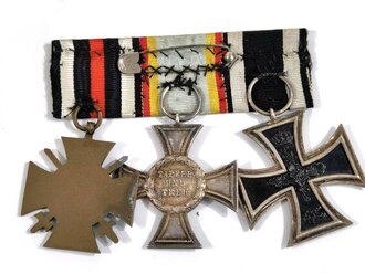 Mecklenburg-Strelitz, Kreuz für Auszeichnung im Kriege 2. Klasse "Tapfer und Treu", an Spange mit Eisernem Kreuz 2.Klasse 1914 und Ehrenkreuz für Frontkämpfer