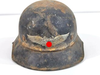 Stahlhelm Luftschutz. Originallack, ungereinigtes Stück